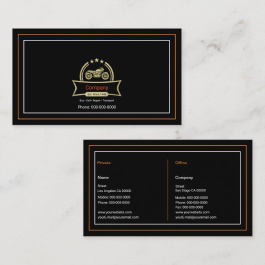 ヴィンテージバイク 名刺 (正面/裏面)