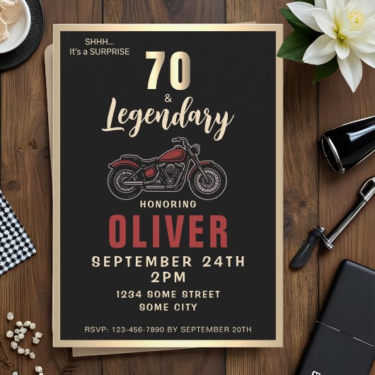 ヴィンテージバイク 70歳の誕生日 バイクパーティー 招待状