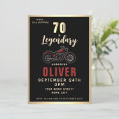 ヴィンテージバイク 70歳の誕生日 バイクパーティー 招待状 (スタンド正面)