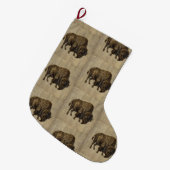 ヴィンテージバイソン ラージクリスマスストッキング (正面 (吊り時))