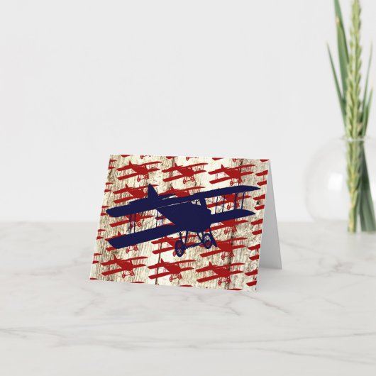 ヴィンテージバイプレーンオンバーンウッド航空ギフト カード (正面)