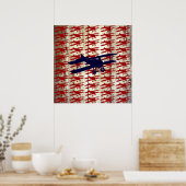 ヴィンテージバイプレーンオンバーンウッド航空ギフト ポスター (キッチン)