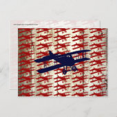 ヴィンテージバイプレーンオンバーンウッド航空ギフト ポストカード (正面/裏面)