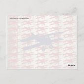 ヴィンテージバイプレーンオンバーンウッド航空ギフト ポストカード (裏面)