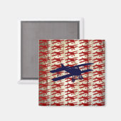 ヴィンテージバイプレーンオンバーンウッド航空ギフト マグネット (正面/裏面)