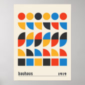 ヴィンテージバウハウスジオメトリックシェイプファインアート ポスター (正面)