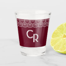 ヴィンテージバエレガントルガンディマルーンホワイトレース