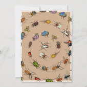 ヴィンテージバグカラフルカブトムシ子供の誕生日パーティー 招待状 (裏面)