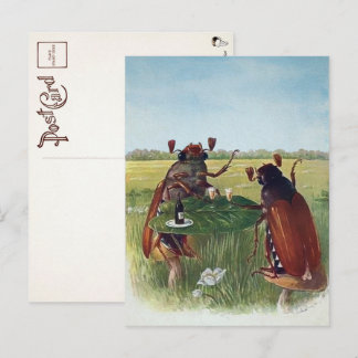 ヴィンテージバグワインパーティーはがき ポストカード