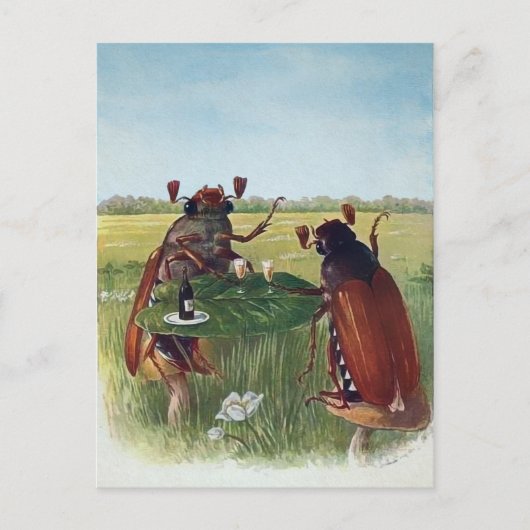 ヴィンテージバグワインパーティーはがき ポストカード (正面)