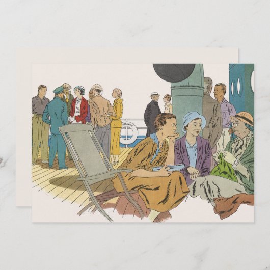 ヴィンテージバケーションクルーズシップ乗客招待状 招待状 (正面/裏面)