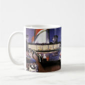 ヴィンテージバケーショントラベル、プールデッキでのクルーズシップ コーヒーマグカップ (左)