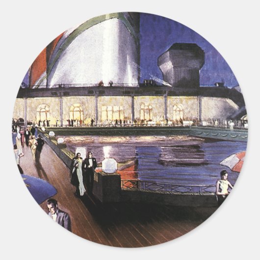 ヴィンテージバケーショントラベル、プールデッキでのクルーズシップ ラウンドシール (正面)