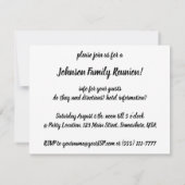 ヴィンテージバケーションファミリー懇親会パーティー 招待状 (裏面)