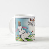 ヴィンテージバケーションユーモアうさぎ コーヒーマグカップ (正面左)