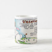 ヴィンテージバケーションユーモアうさぎ コーヒーマグカップ (中央)
