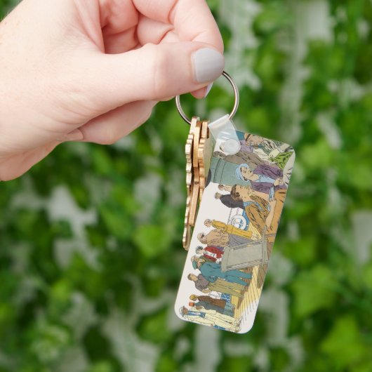 ヴィンテージバケーション、乗客クルーズ船オンデッキ キーホルダー (手)