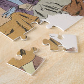 ヴィンテージバケーション、乗客クルーズ船オンデッキ ジグソーパズル (側面)