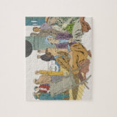 ヴィンテージバケーション、乗客クルーズ船オンデッキ ジグソーパズル (縦)