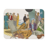 ヴィンテージバケーション、乗客クルーズ船オンデッキ マグネット (横)