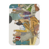 ヴィンテージバケーション、乗客クルーズ船オンデッキ マグネット (縦)