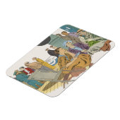 ヴィンテージバケーション、乗客クルーズ船オンデッキ マグネット (左側)