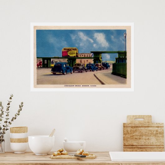 ヴィンテージバサダーブリッジウィンザーカナダ ポスター (キッチン)