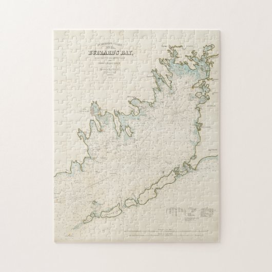 ヴィンテージバザードベイMAの地図(1876) ジグソーパズル (縦)