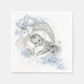 ヴィンテージバシネット男の赤ちゃんシャワー スタンダードカクテルナプキン (正面)