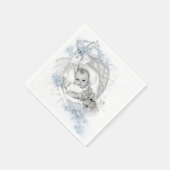 ヴィンテージバシネット男の赤ちゃんシャワー スタンダードカクテルナプキン (角)