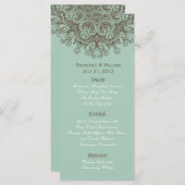 ヴィンテージバジルブルー結婚のメニューラックカード メニュー (正面/裏面)