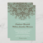 ヴィンテージバジルブルー結婚式招待状 招待状 (正面/裏面)