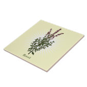 ヴィンテージバジル薬草植物美術セラミックタイル タイル (側面)