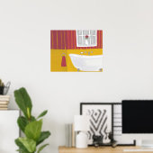 ヴィンテージバスオリジナル絵画のポスタープリント ポスター (ホームオフィス)