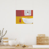 ヴィンテージバスオリジナル絵画のポスタープリント ポスター (キッチン)