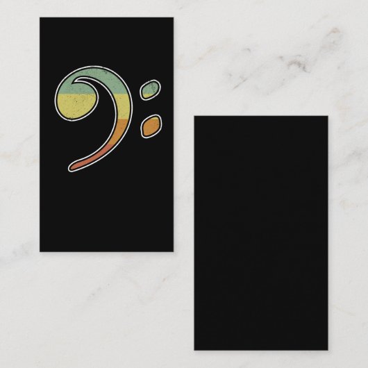 ヴィンテージバスクレフ、 音符記号プレーヤーミュージカルバスシストオーチェスト 名刺 (正面/裏面)