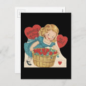 ヴィンテージバスケットオブラブバレンタイン シーズンポストカード (正面/裏面)