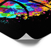 ヴィンテージバスケットボールグラフィックデザインカッコいいバスケットボール ポスター (角)