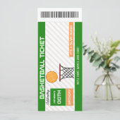 ヴィンテージバスケットボールバースデーパーティーチケット招待状 招待状 (スタンド正面)