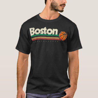 ヴィンテージバスケットボールボストンシティBボールレトロストライプ Tシャツ