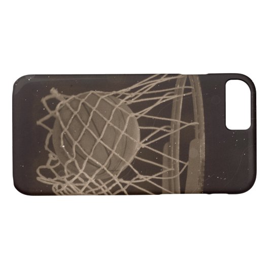 ヴィンテージバスケットボール写真iPhone 7ケース Case-Mate iPhoneケース (裏面(横))