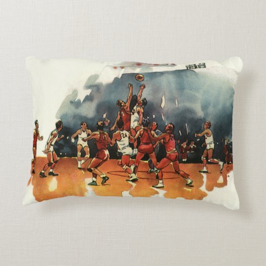 ヴィンテージバスケットボール競技、バスケットボール選手 アクセントクッション (裏面)