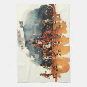 ヴィンテージバスケットボール競技、バスケットボール選手 キッチンタオル (縦)