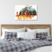 ヴィンテージバスケットボール競技、バスケットボール選手 キャンバスプリント (インサイチュ (寝室))