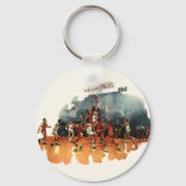 ヴィンテージバスケットボール競技、バスケットボール選手 キーホルダー (裏面)