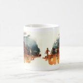 ヴィンテージバスケットボール競技、バスケットボール選手 コーヒーマグカップ (中央)