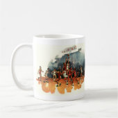 ヴィンテージバスケットボール競技、バスケットボール選手 コーヒーマグカップ (左)