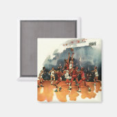 ヴィンテージバスケットボール競技、バスケットボール選手 マグネット (正面/裏面)