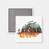 ヴィンテージバスケットボール競技、バスケットボール選手 マグネット (正面/裏面)