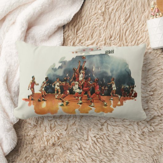 ヴィンテージバスケットボール競技、バスケットボール選手 ランバークッション (ブランケット)